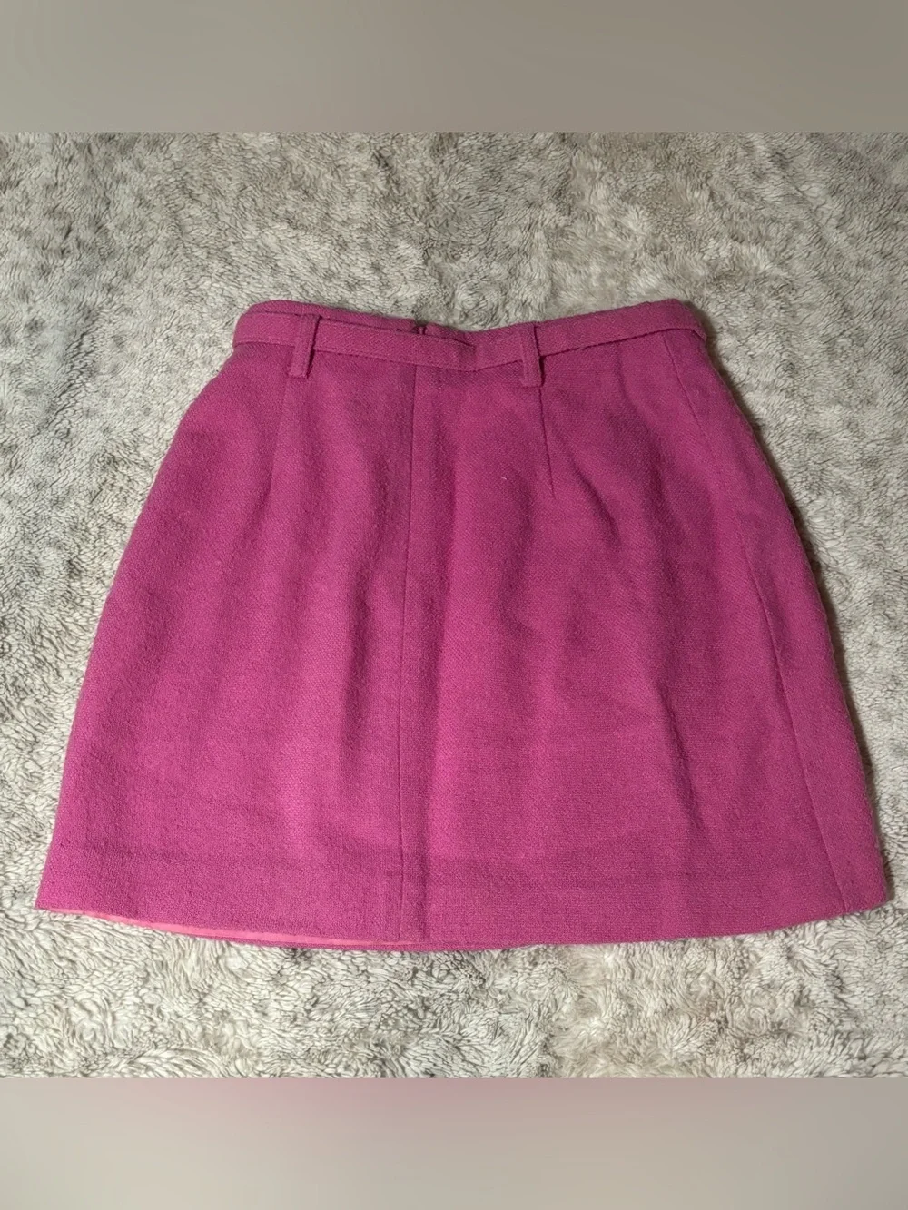Vintage GUESS Collection Pink Wool Blend Belted Mini Skirt Sz 6 USA Made